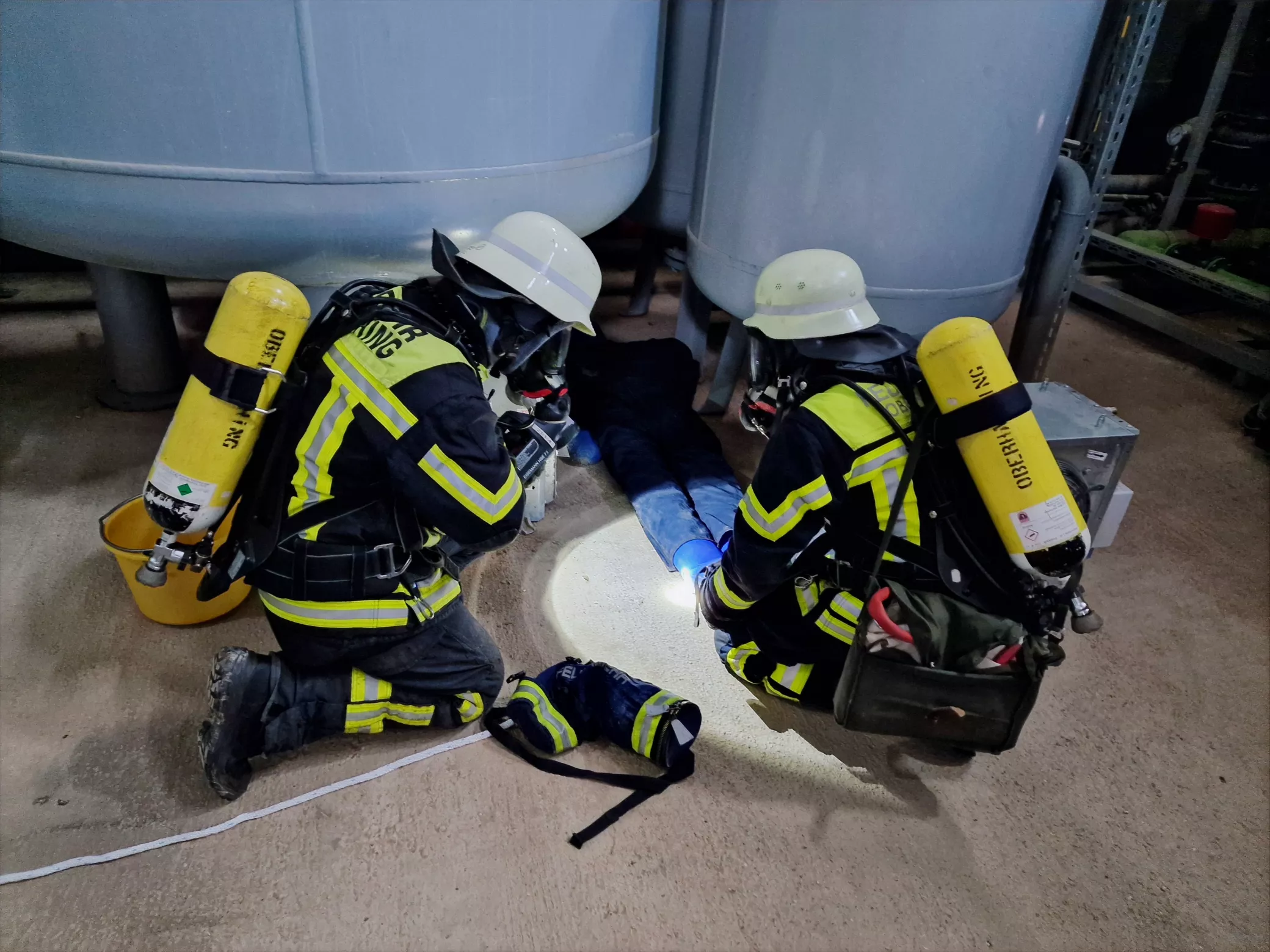 Personenrettung unter Atemschutz in der Energiezentrale